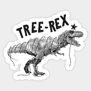 Tree-Rex Dinosaur Christmas Sticker